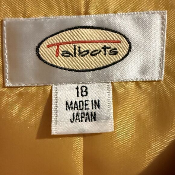 Vintage Talbots Yellow Coat Womens Plus Sz 18 Pockets Classic Preppy 100% Cotton - Picture 4 of 5